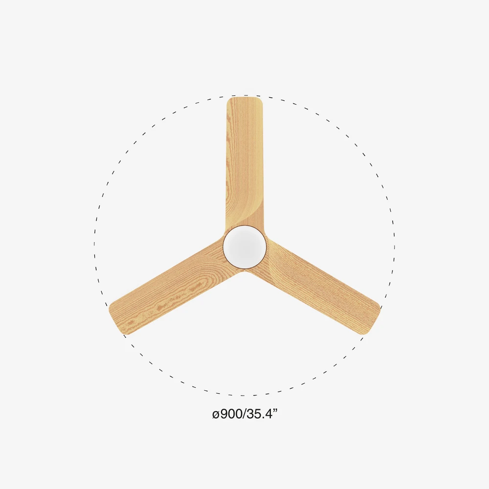 Ανεμιστήρας Με Ατσάλινο Μοτέρ Λευκό Και Λεπίδες Από Ξύλο Με LED Φως HEYWOOD S - FARO