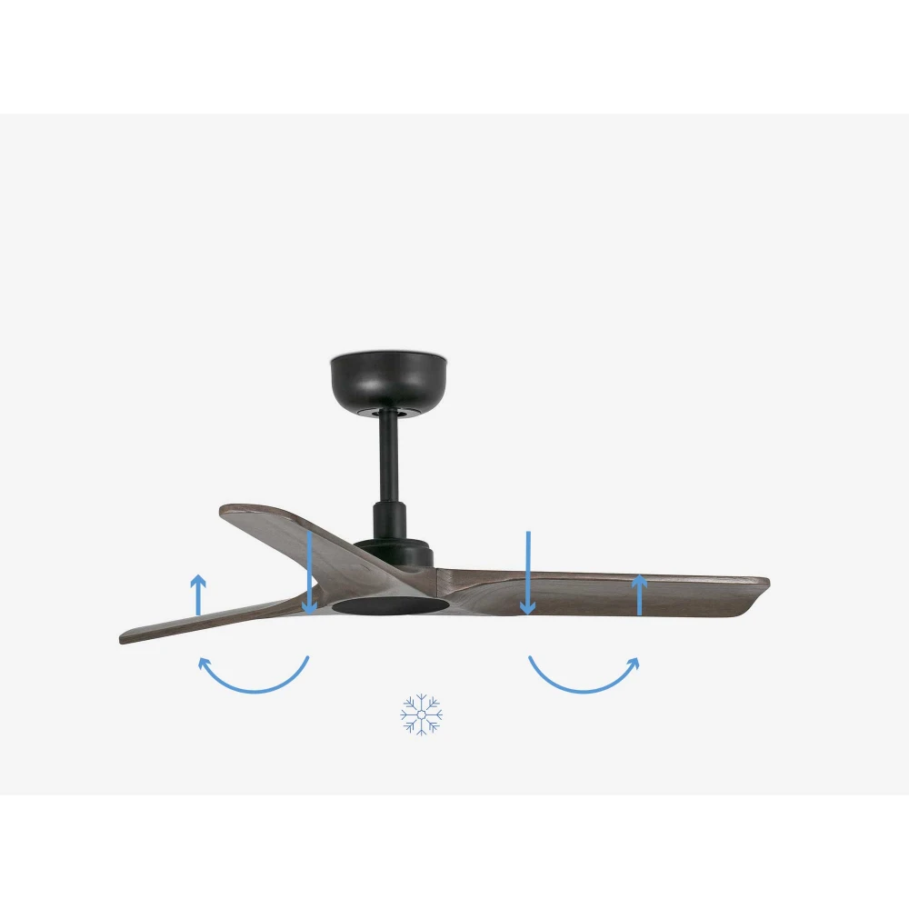 Ανεμιστήρας Με Ατσάλινο Μοτέρ Μαύρο Και Λεπίδες Από Ξύλο HEYWOOD S - FARO