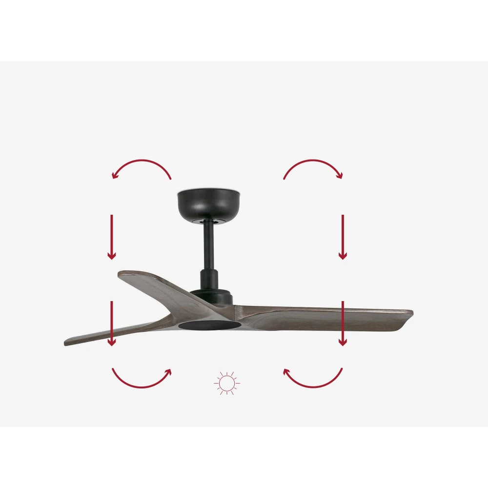 Ανεμιστήρας Με Ατσάλινο Μοτέρ Μαύρο Και Λεπίδες Από Ξύλο HEYWOOD S - FARO