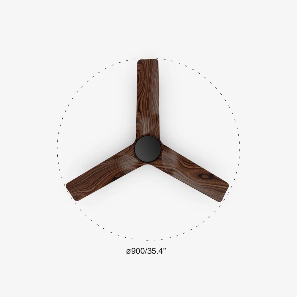 Ανεμιστήρας Με Ατσάλινο Μοτέρ Μαύρο Και Λεπίδες Από Ξύλο HEYWOOD S - FARO