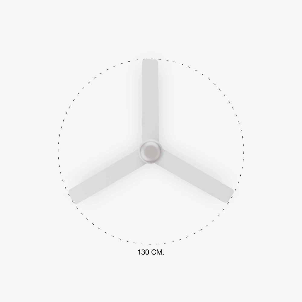 Ανεμιστήρας Οροφής Μεταλλικός Λευκό Με Τρεις Λεπίδες Ø1300mm Με Φως LED 18W - PUNT M - FARO