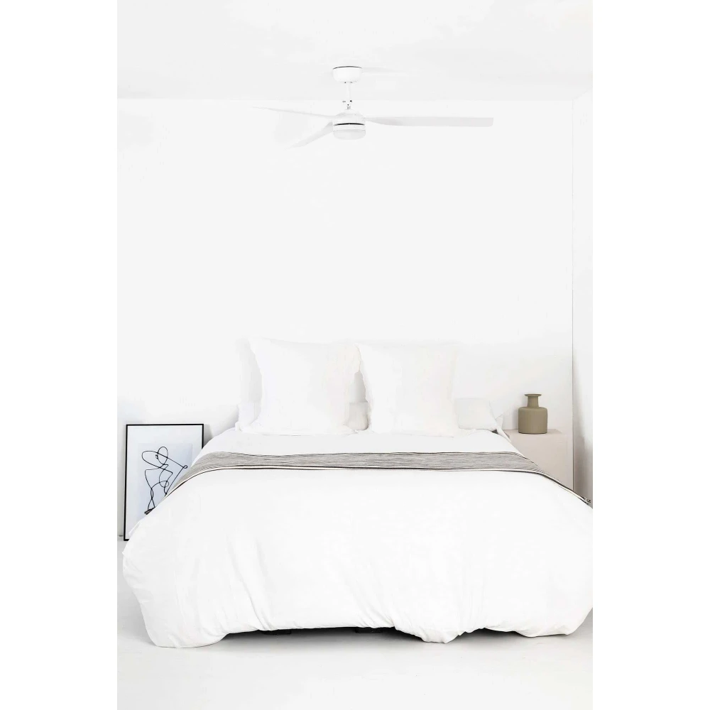 Ανεμιστήρας Οροφής Μεταλλικός Λευκό Με Τρεις Λεπίδες Ø1300mm Με Φως LED 18W - PUNT M - FARO