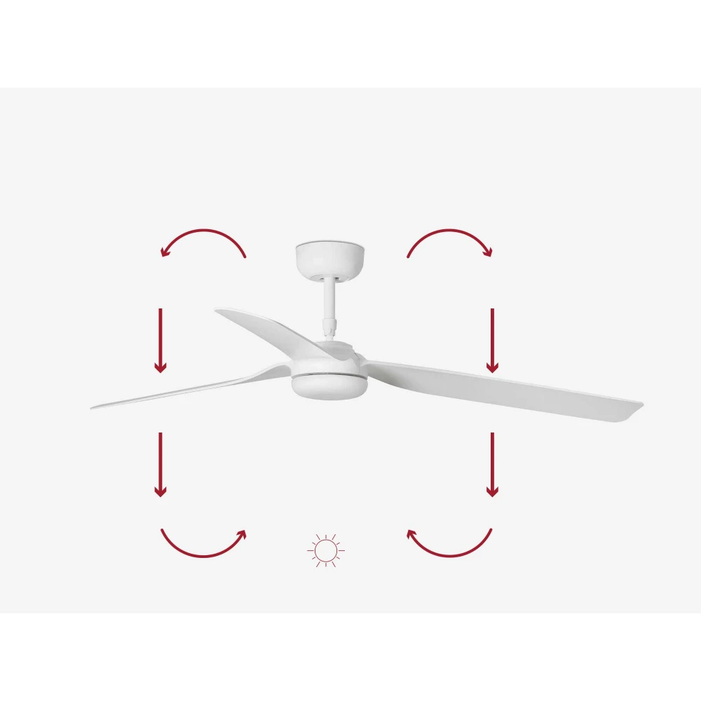 Ανεμιστήρας Οροφής Μεταλλικός Λευκός Με Τρεις Λεπίδες Ø1300mm - PUNT M - FARO