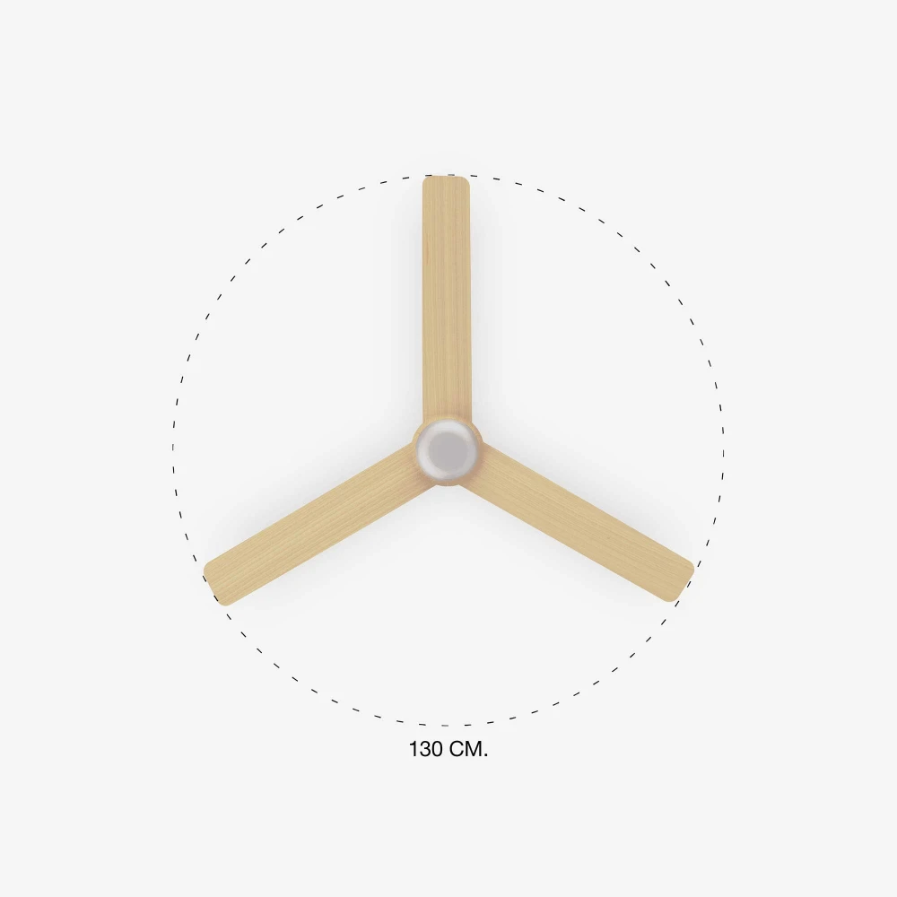 Ανεμιστήρας Οροφής Μεταλλικός Λευκό/Ξύλο Με Τρεις Λεπίδες Ø1300mm Με Φως LED 18W - PUNT M - FARO