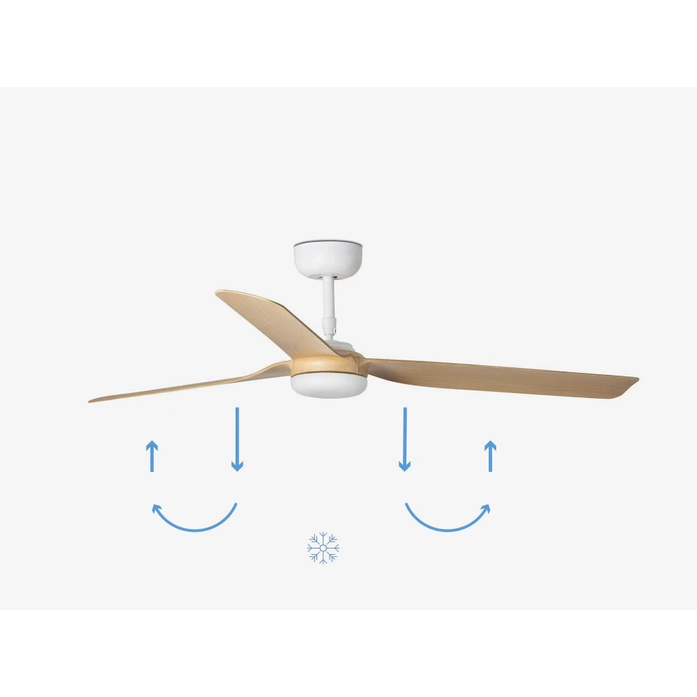 Ανεμιστήρας Οροφής Μεταλλικός Λευκός/ Ξύλο Με Τρεις Λεπίδες Ø1300mm - PUNT M - FARO