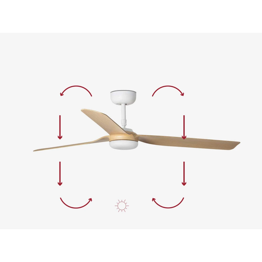 Ανεμιστήρας Οροφής Μεταλλικός Λευκός/ Ξύλο Με Τρεις Λεπίδες Ø1300mm - PUNT M - FARO