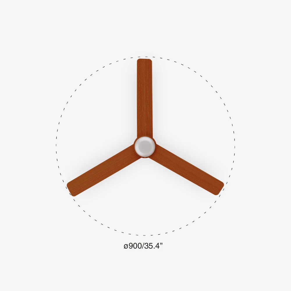 Ανεμιστήρας Με Ατσάλινο Μαύρο Μοτέρ Και Λεπίδες Από ABS Καρυδιά Και LED Φωτισμό MINI PUNT S- FARO