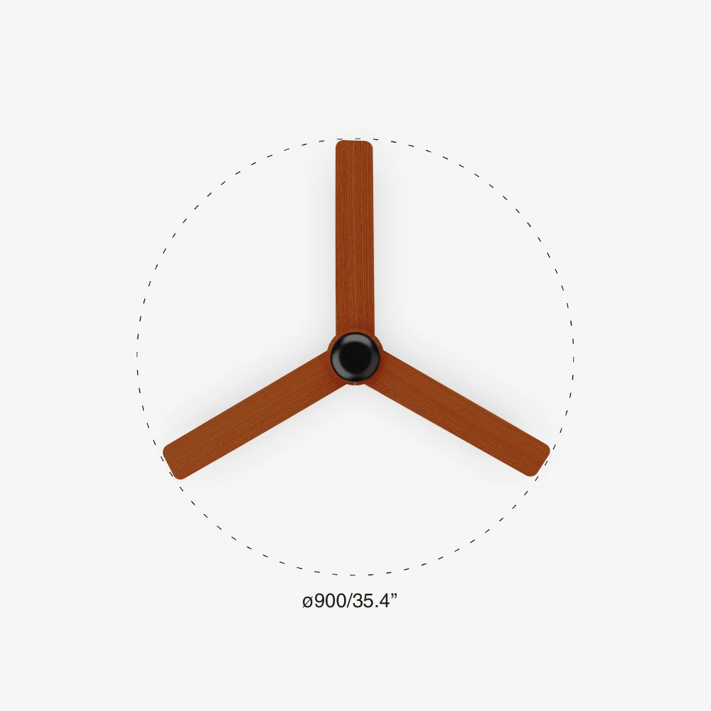 Ανεμιστήρας Με Ατσάλινο Μαύρο Μοτέρ Και Λεπίδες Από ABS Καρυδιά MINI PUNT S- FARO