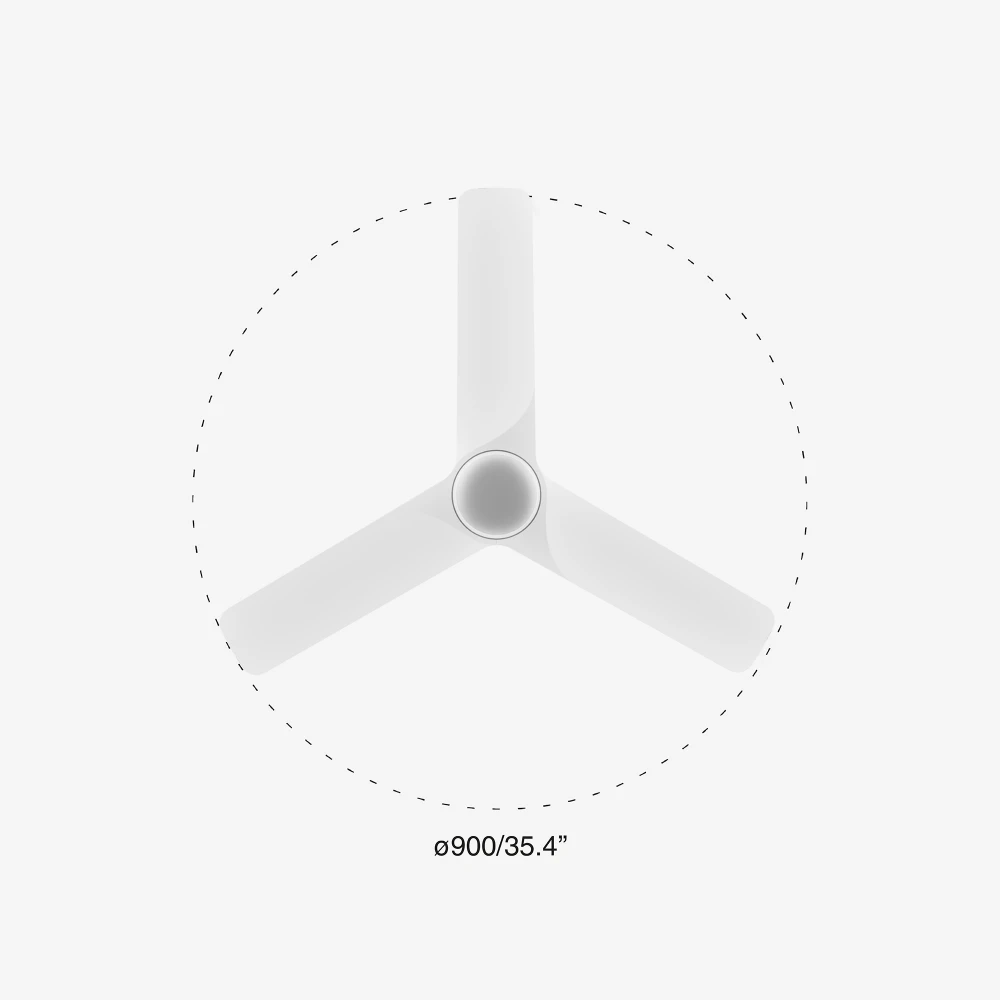 Ανεμιστήρας Με Ατσάλινο Μοτέρ Και ABS Λεπίδες Λευκός Και LED Φως HEY S - FARO