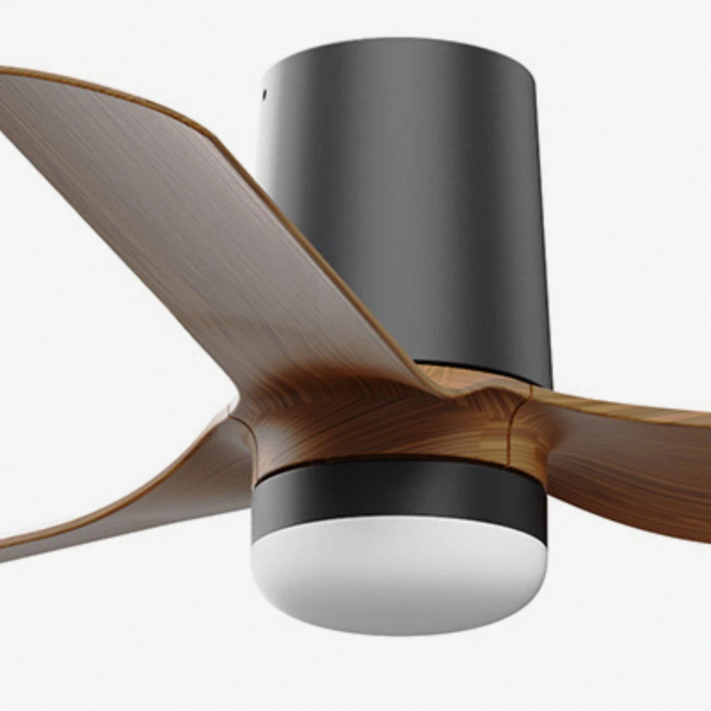 Ανεμιστήρας Με Ατσάλινο Μοτέρ Μαύρο Και Λεπίδες Από ABS Καρυδιά Με LED Φωτισμό MINI PUNT TUB S- FARO