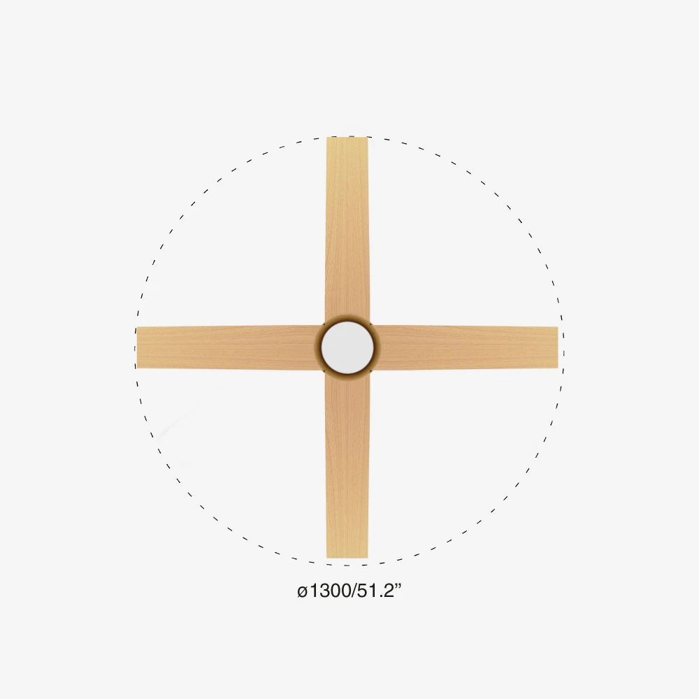 Ανεμιστήρας Με Ατσάλινο DC Μοτέρ Σε Λευκό Και Λεπίδες Από Ανοιχτόχρωμο Ξύλο Και LED Φως TYPHOON M FARO