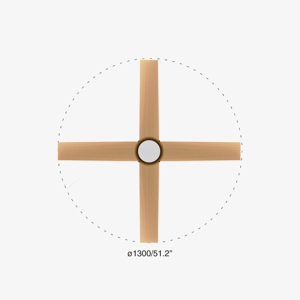 Ανεμιστήρας Με Ατσάλινο DC Μοτέρ Σε Καφέ Και Λεπίδες Από Ανοιχτόχρωμο Ξύλο Και LED Φως TYPHOON M FARO