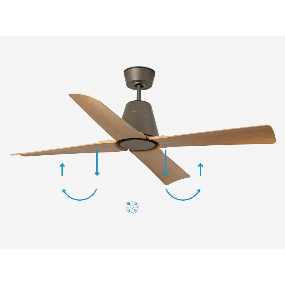 Ανεμιστήρας Με Ατσάλινο DC Μοτέρ Καφέ Και Λεπίδες Από Ανοιχτόχρωμο Ξύλο TYPHOON M FARO