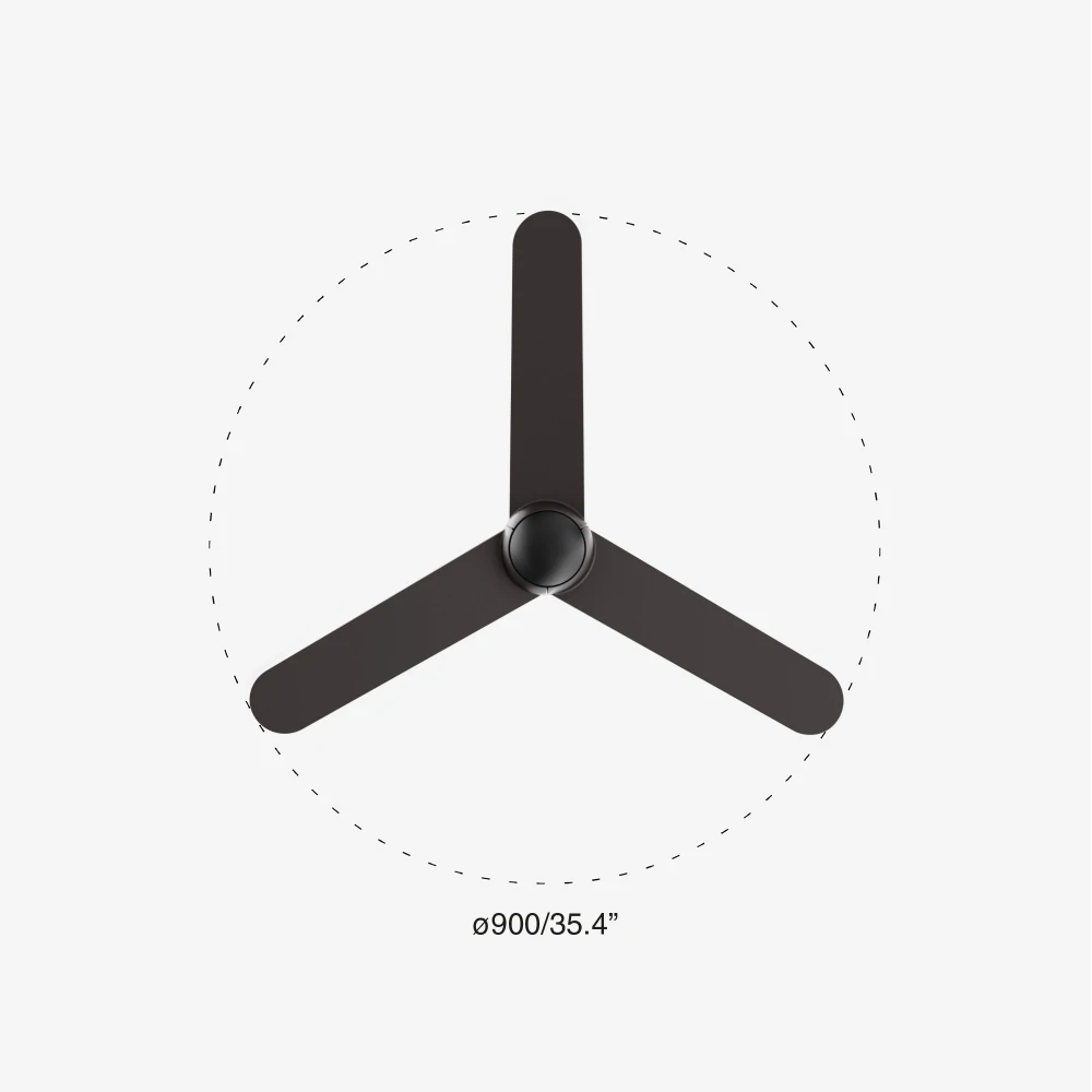 Ανεμιστήρας Οροφής Μαύρος Με Λεπίδες από ABS SFERA S- FARO