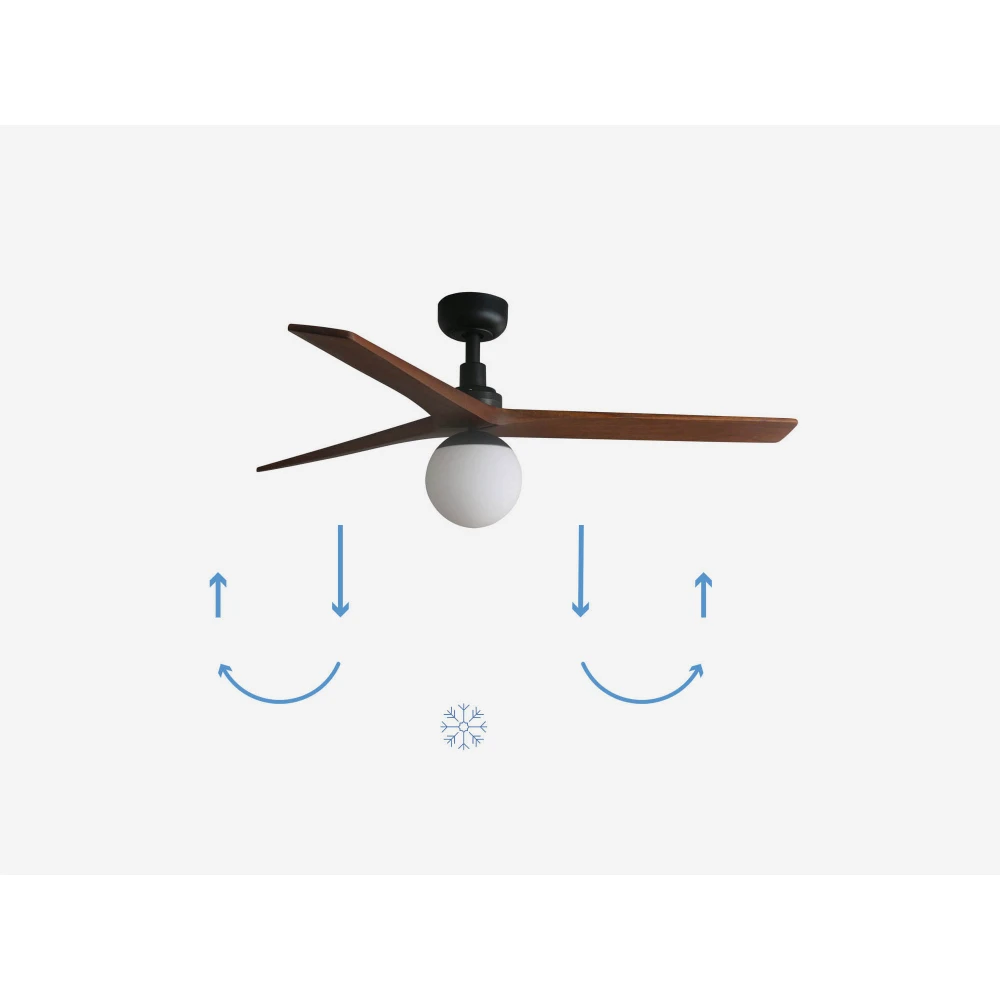 Ανεμιστήρας Με Ατσάλινο Μαύρο Μοτέρ Και Λεπίδες Από Σκουρόχρωμο ξύλο Καρυδιά Και Φως 1xE27 KLIM M - FARO