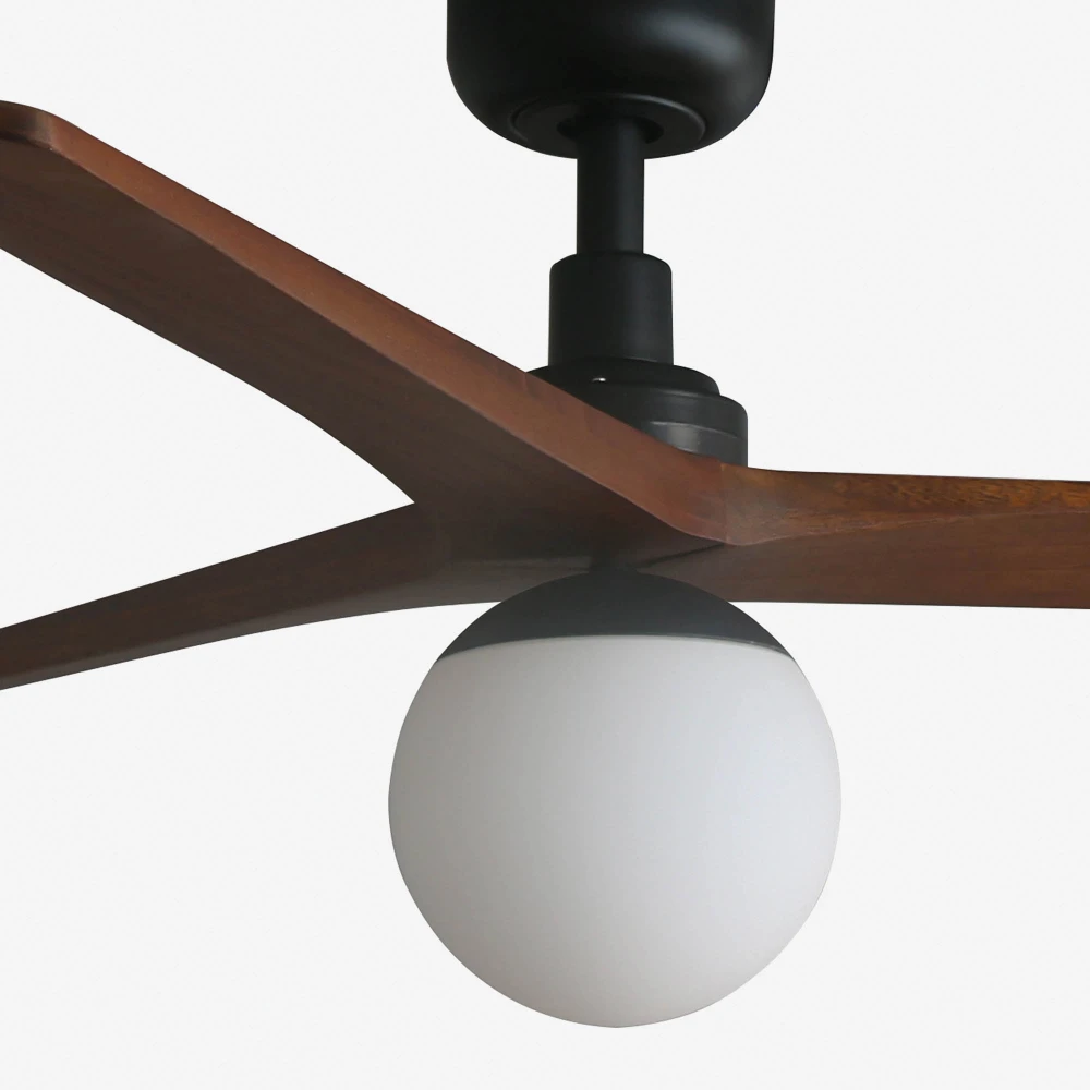 Ανεμιστήρας Με Ατσάλινο Μαύρο Μοτέρ Και Λεπίδες Από Σκουρόχρωμο ξύλο Καρυδιά Και Φως 1xE27 KLIM M - FARO