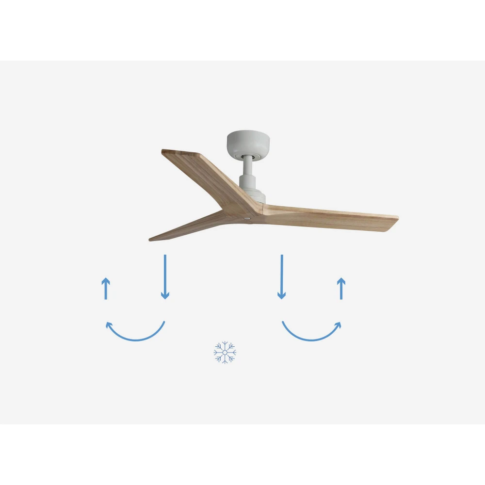 Ανεμιστήρας Με Ατσάλινο Μοτέρ Λευκός Και Λεπίδες Από Βελανιδιά KLIM S - FARO