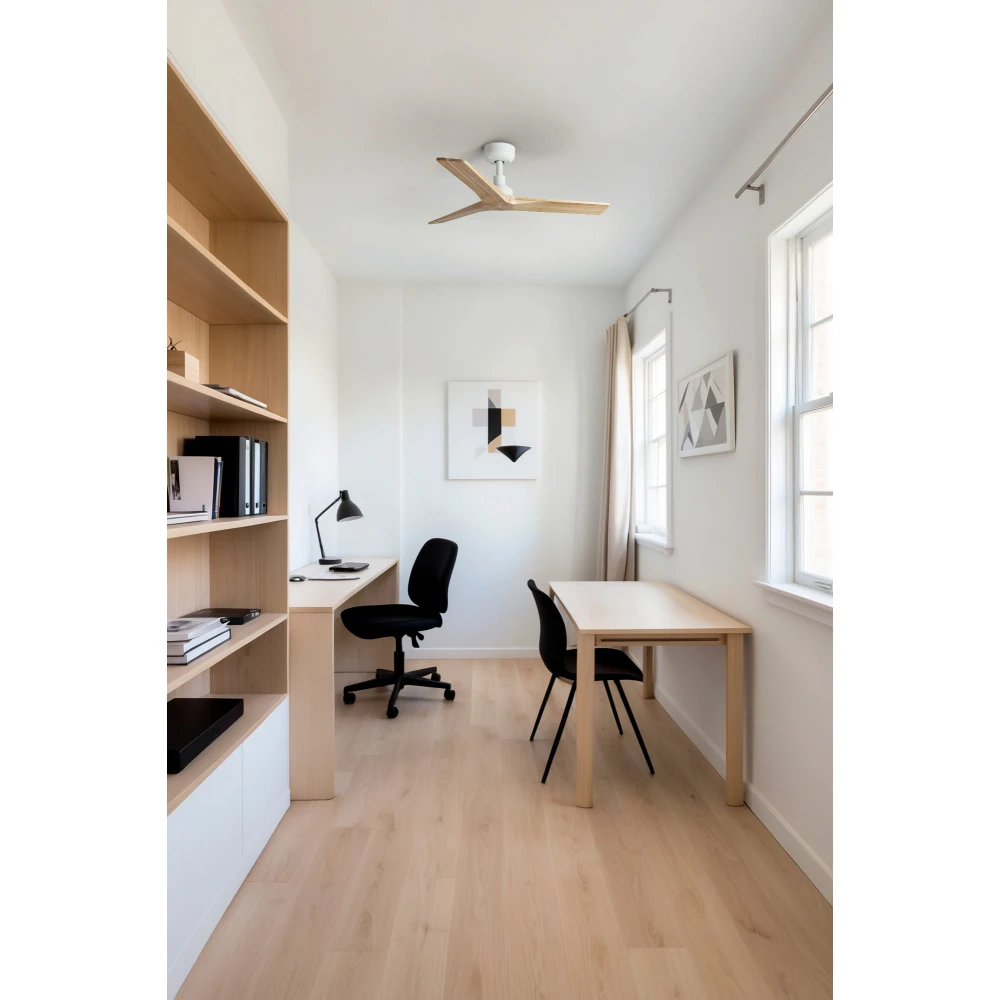 Ανεμιστήρας Με Ατσάλινο Μοτέρ Λευκός Και Λεπίδες Από Βελανιδιά KLIM S - FARO