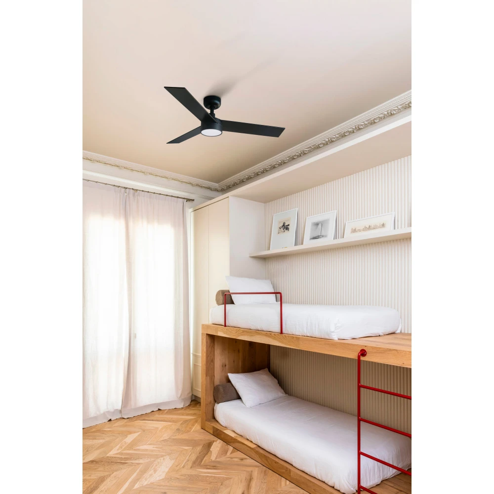 Ανεμιστήρας Με Ατσάλινο Μοτέρ Μαύρο Και Λεπίδες Από Σκουρόχρωμο ξύλο και μαύρο Με LED Φωτισμό RUDDER S - FARO