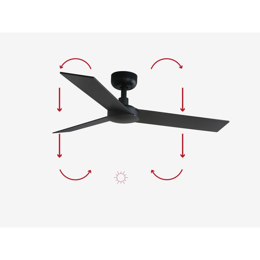 Ανεμιστήρας Με Ατσάλινο Μαύρο Μοτέρ Και Λεπίδες Από Σκουρόχρωμο ξύλο και μαύρο RUDDER S - FARO