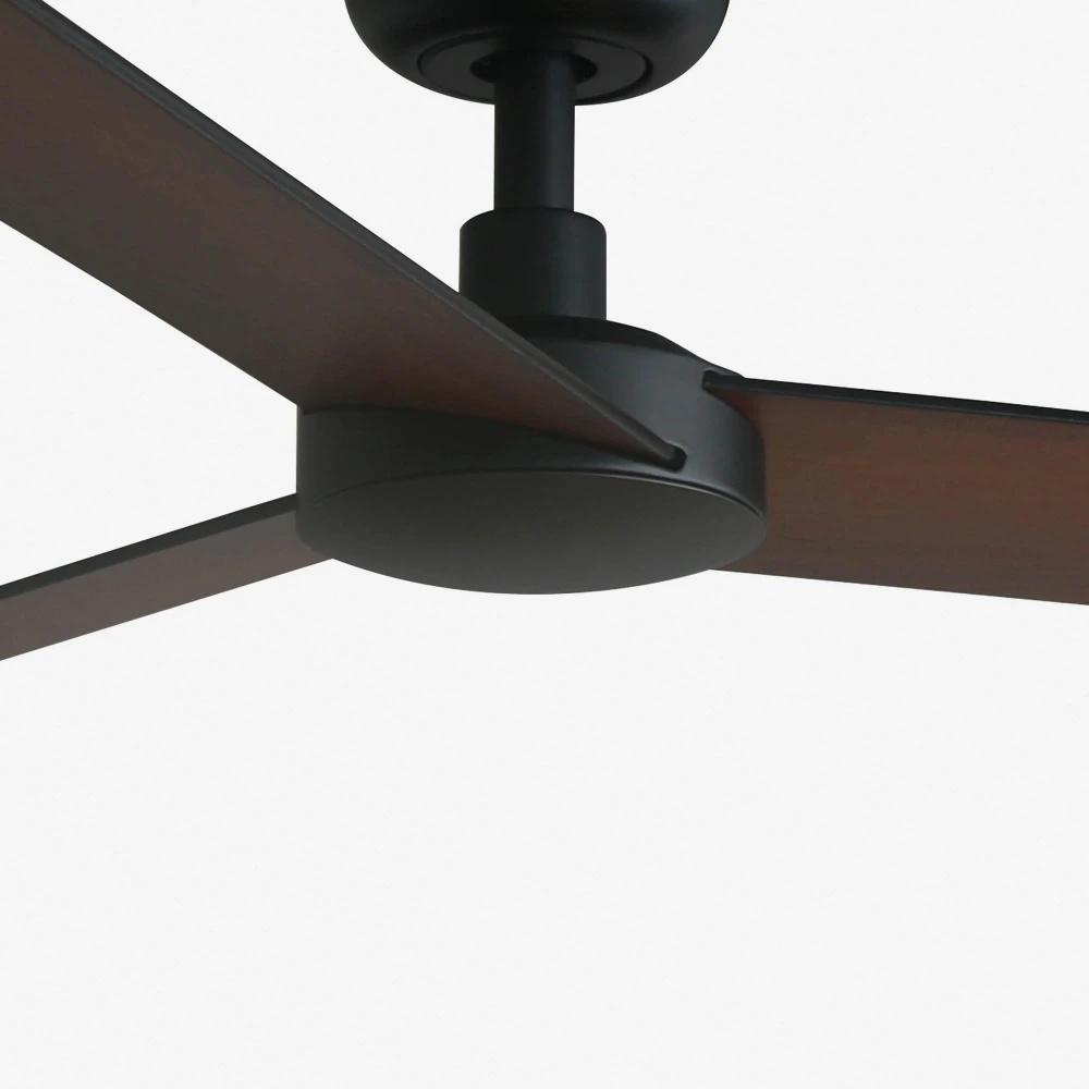 Ανεμιστήρας Με Ατσάλινο Μαύρο Μοτέρ Και Λεπίδες Από Σκουρόχρωμο ξύλο και μαύρο RUDDER S - FARO