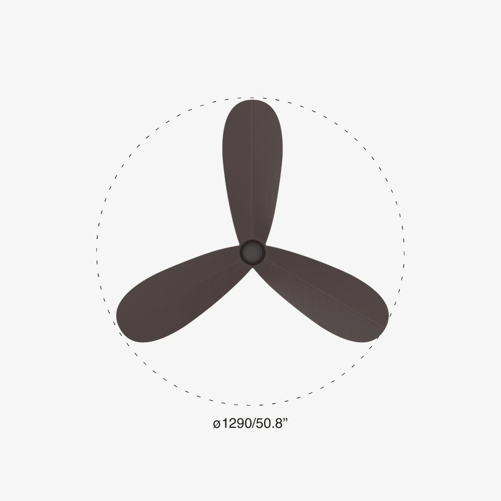 Ανεμιστήρας Οροφής Σκούρος Καφέ Και Λεπίδες από ABS IP44 PALMA M- FARO