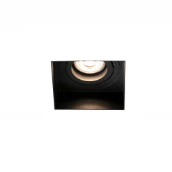 Χωνευτό Σποτ Τετράγωνο Μαύρο Trimless 1xGU10 HYDE SQ - FARO