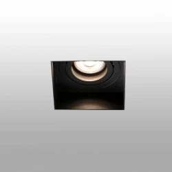 Χωνευτό Σποτ Τετράγωνο Μαύρο Trimless 1xGU10 HYDE SQ - FARO