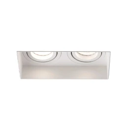 Χωνευτό Σποτ Δίφωτο Λευκό Trimless 2xGU10 HYDE SQ 2L - FARO