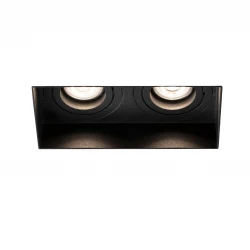 Χωνευτό Σποτ Δίφωτο Μαύρο Trimless 2xGU10 HYDE SQ 2L - FARO