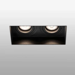 Χωνευτό Σποτ Δίφωτο Μαύρο Trimless 2xGU10 HYDE SQ 2L - FARO