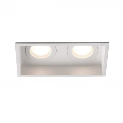 Χωνευτό Σποτ Δίφωτο Λευκό IP44 2xGU10 HYDE SQ 2L - FARO
