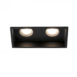 Χωνευτό Σποτ Δίφωτο Μαύρο IP44 2xGU10 HYDE SQ 2L - FARO