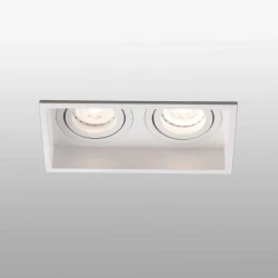Χωνευτό Σποτ Δίφωτο Λευκό 2xGU10 HYDE SQ 2L - FARO