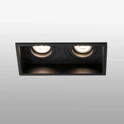 Χωνευτό Σποτ Δίφωτο Μαύρο 2xGU10 HYDE SQ 2L - FARO