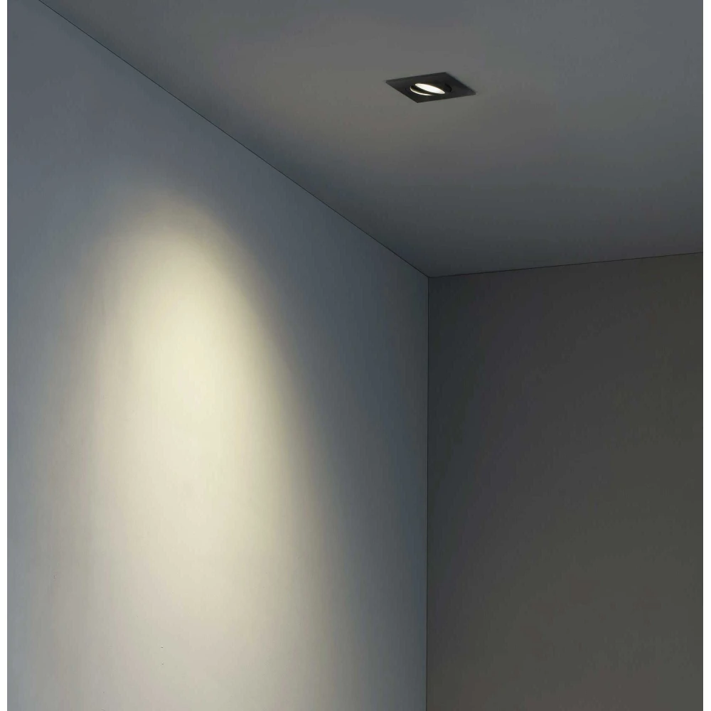 Χωνευτό Σποτ Ρυθμιζόμενο Τετράγωνο Μαύρο 1xGU10 RADÓN SQ - FARO