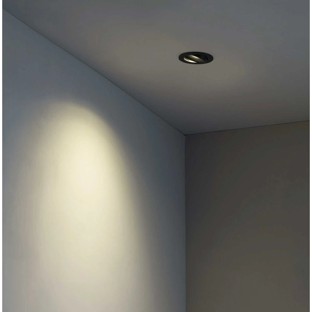 Χωνευτό Σποτ Ρυθμιζόμενο Στρογγυλό Μαύρο 1xGU10 ARGÓN R - FARO