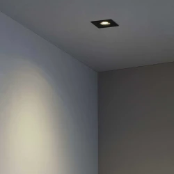 Χωνευτό Σποτ Ρυθμιζόμενο Τετράγωνο Μαύρο 1xGU10 ARGÓN SQ - FARO