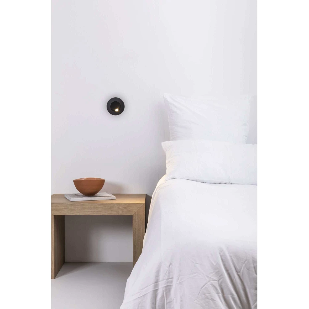 LED Επιτοίχιο Φωτιστικό Ανάγνωσης Χωνευτό Μαύρο 3W CLICK - FARO