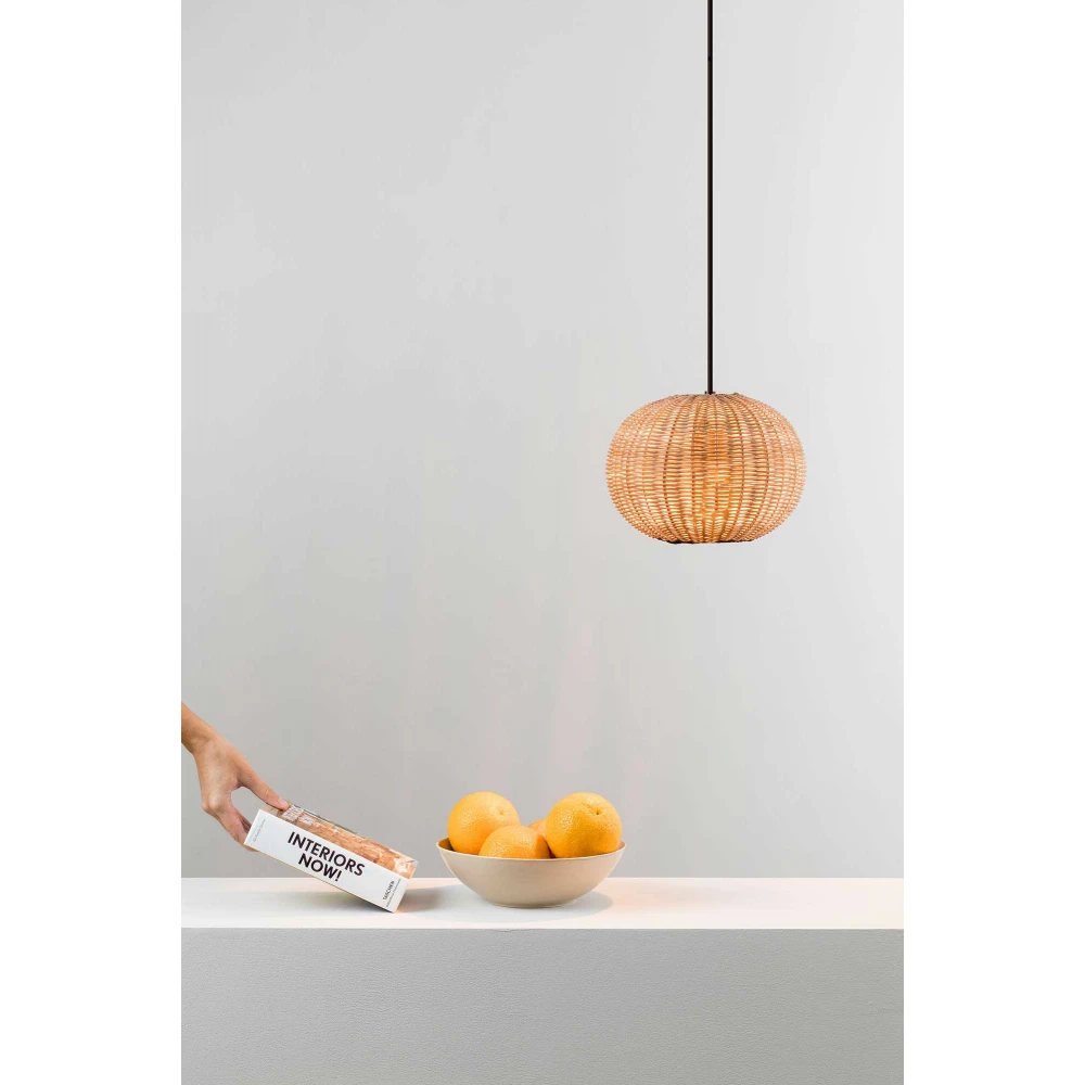 Κρεμαστό Φωτιστικό Μονόφωτο από Ραττάν 1xE27 HAKA 250 FARO