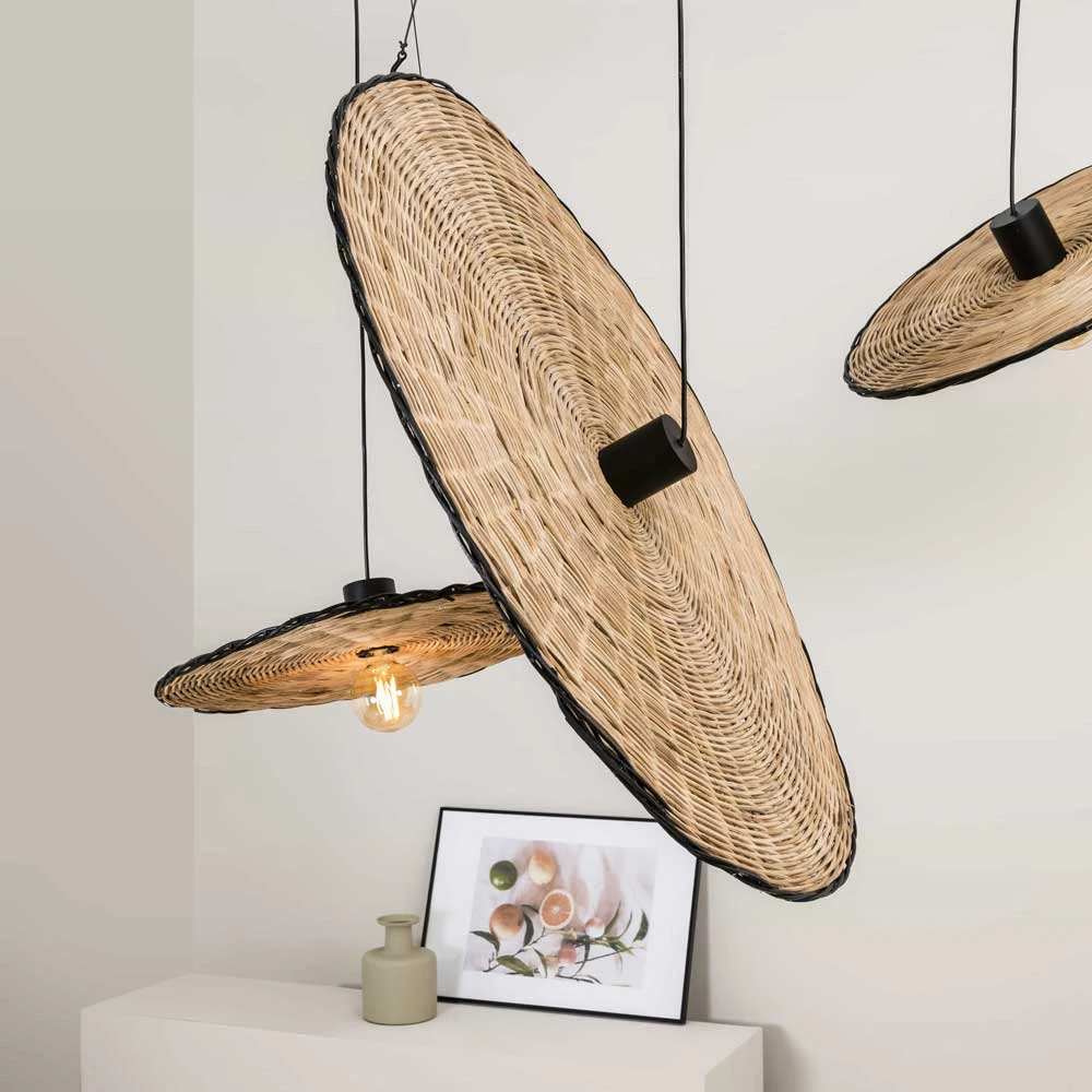 Κρεμαστό Φωτιστικό Μονόφωτο από Ραττάν Φ60cm 1xE27 COSTAS 600 FARO