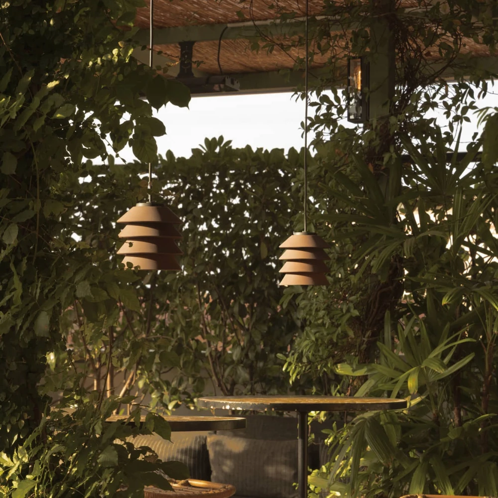 Κρεμαστό Φωτιστικό Εξωτερικού Χώρου Μπεζ 1xE27 TOBA Faro