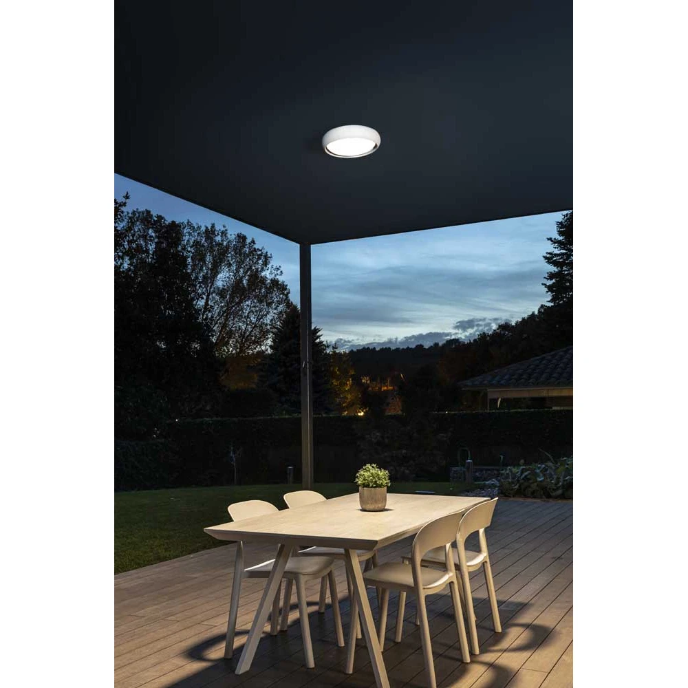 LED Φωτιστικό Οροφής Εξωτερικού Χώρου Από Τσιμέντο Λευκό 24W IP44 ANGA 295 - Faro