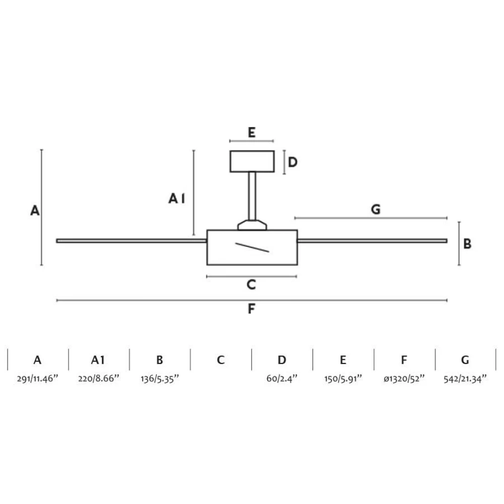 Ανεμιστήρας Οροφής Μεταλλικός Μαύρος Με Τρεις Λεπίδες Ø1320mm Με Φως LED 24W CCT - BARTH L - FARO