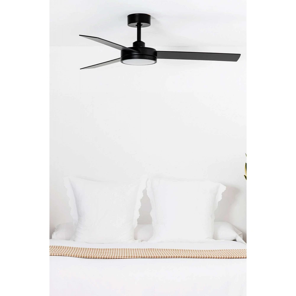 Ανεμιστήρας Οροφής Μεταλλικός Μαύρος Με Τρεις Λεπίδες Ø1320mm Με Φως LED 24W CCT - BARTH L - FARO
