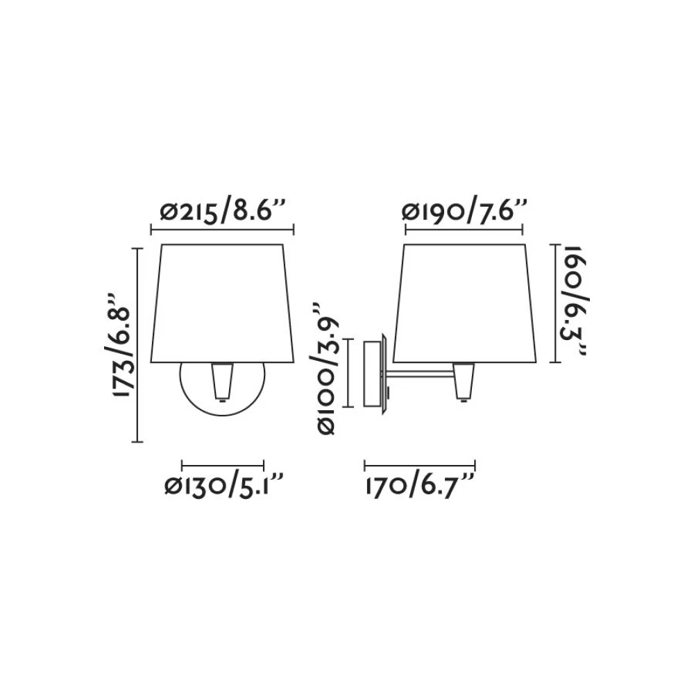 Απλίκα Μεταλλική Με Υφασμάτινο Καπέλο Σε Μαύρο Χρώμα 1xE27 CONGA - FARO