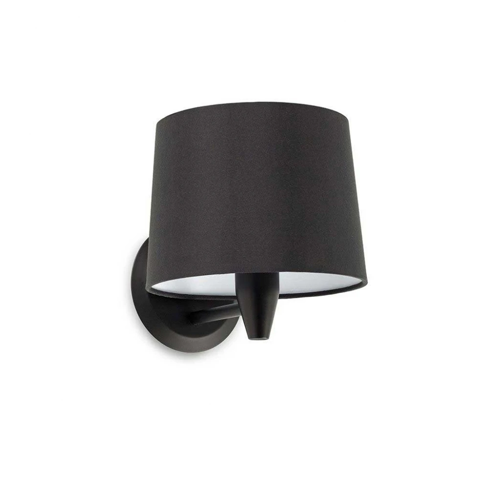 Απλίκα Μεταλλική Με Υφασμάτινο Καπέλο Σε Μαύρο Χρώμα 1xE27 CONGA - FARO