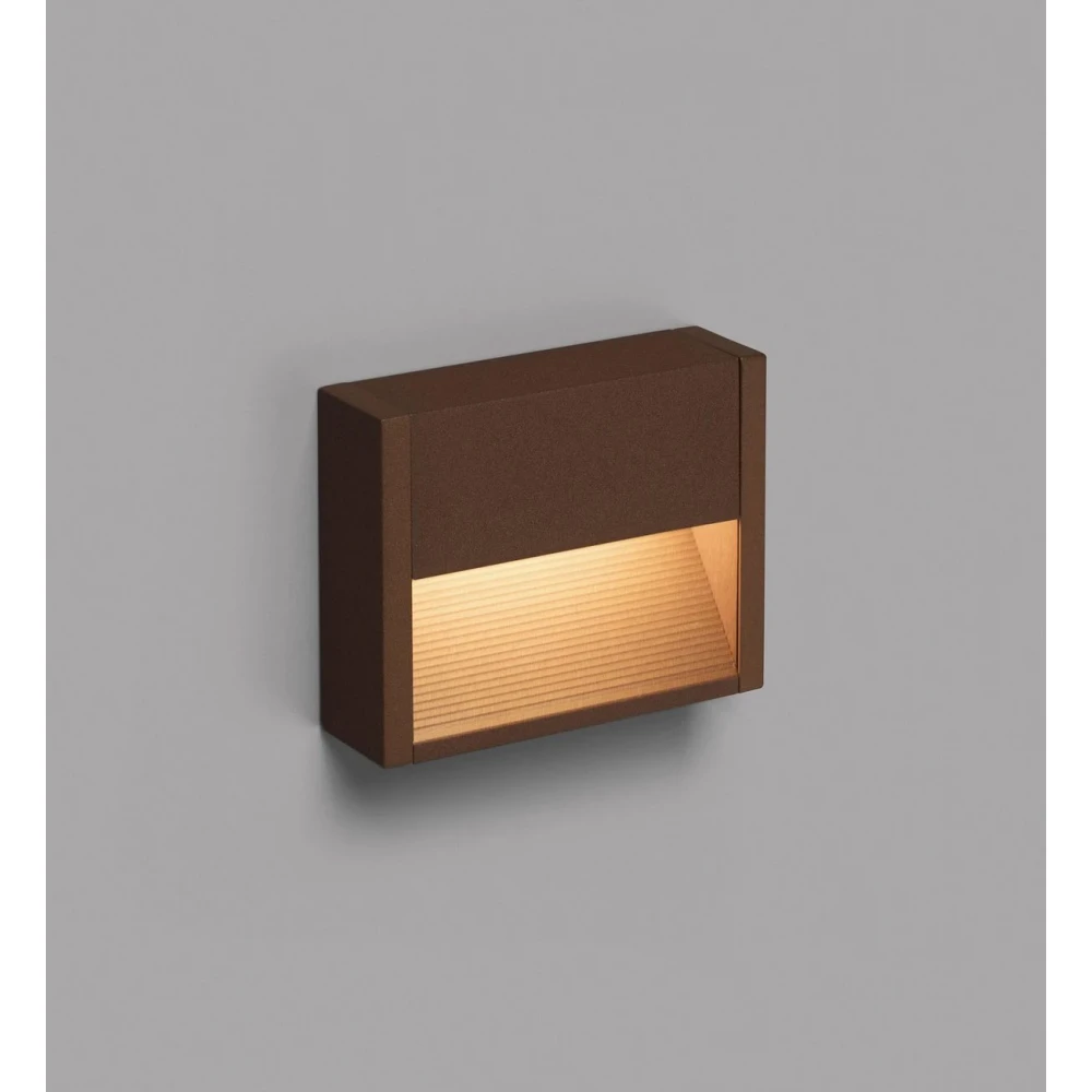 LED Απλίκα Εξωτερικού Χώρου Από Αλουμίνιο Σε Σκουριά 3W IP54 GRADA-1 FARO - Το GRADA είναι ένα led φωτιστικό τοίχου κατασκευασμένο από αλουμίνιο και διαχύτη γυαλιού σε δύο χρώματα.