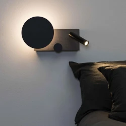 LED Φωτιστικό Τοίχου Γκρι Με Φως Ανάγνωσης Στα Αριστερά 10W - 3W DIMMABLE KLEE FARO