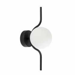 LE VITA Επιτοίχιο Φωτιστικό Μαύρο Με Οπάλ Γυαλί - LED 6W FARO